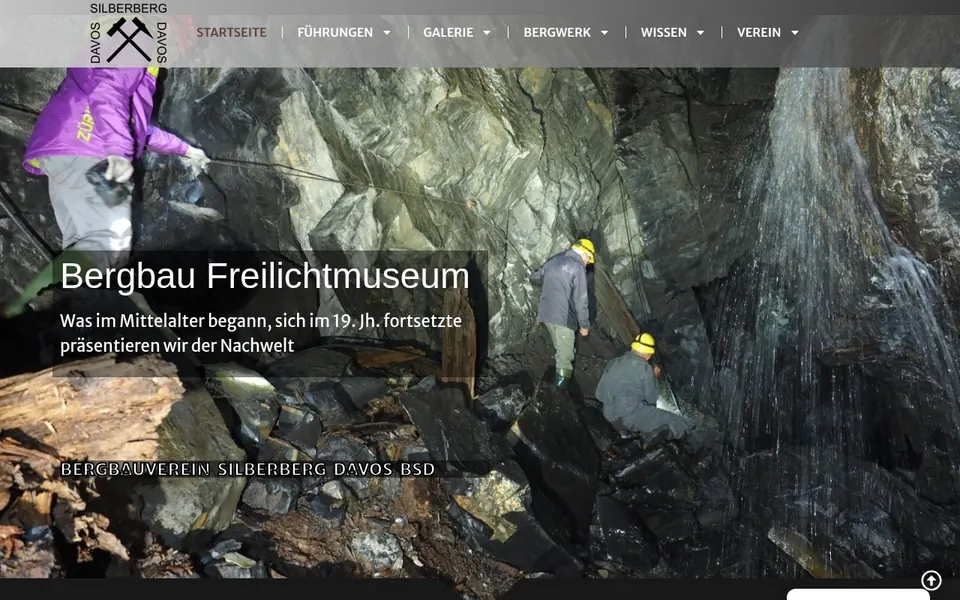 Startseite von Bergbauverein Silberberg. Vereinswebsite des Bergbauvereins Silberberg Davos.