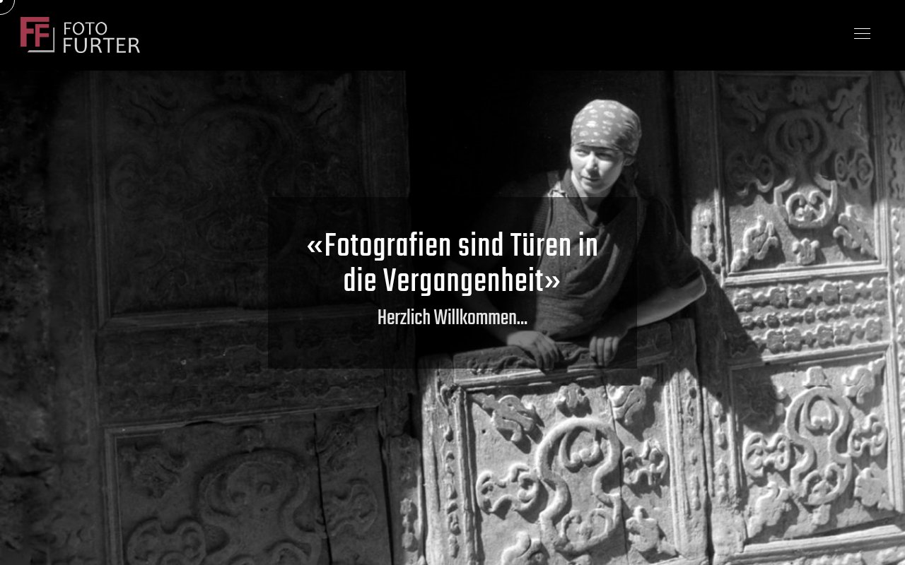 Startseite von Foto Furter. Website für historische Fotografie und limitierte Kunstdrucke.