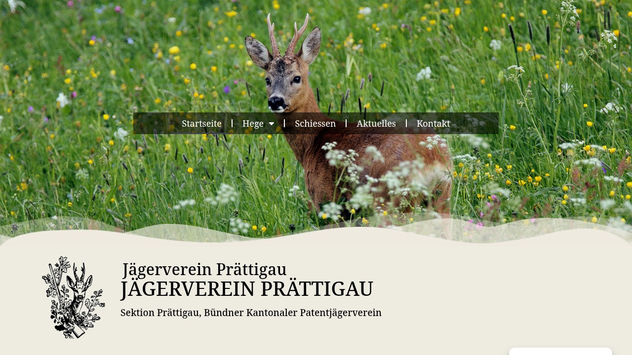 Startseite der Website von Jägerverein Prättigau