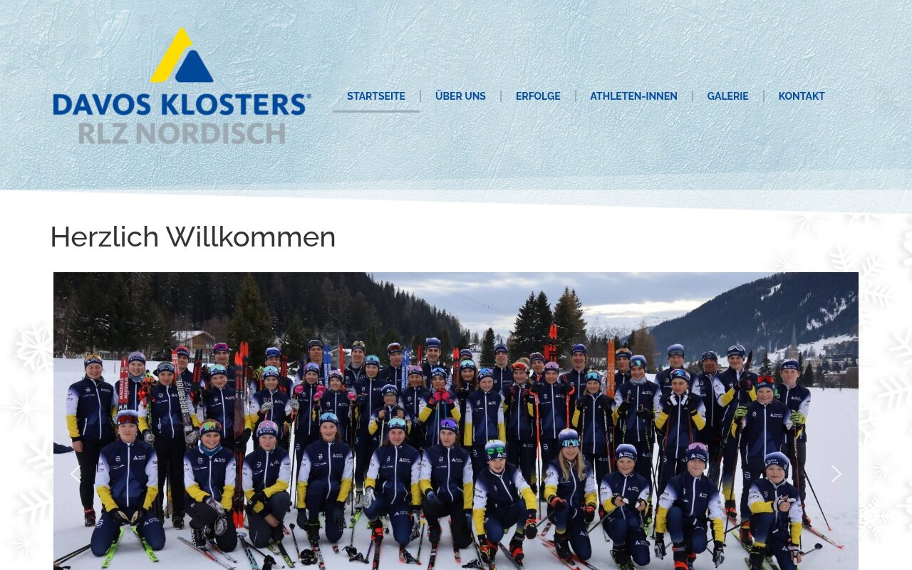 Startseite der Website von RLZ Davos Klosters Nordisch